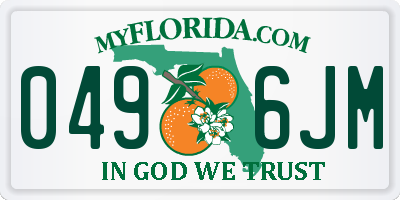 FL license plate 0496JM