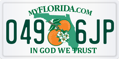 FL license plate 0496JP