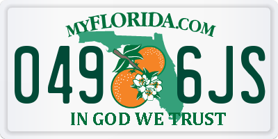 FL license plate 0496JS