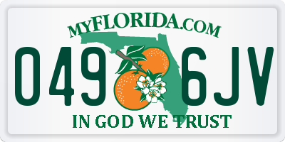 FL license plate 0496JV