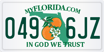 FL license plate 0496JZ