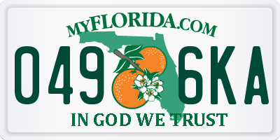 FL license plate 0496KA