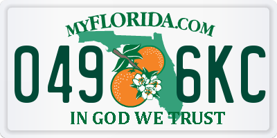 FL license plate 0496KC