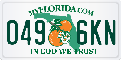 FL license plate 0496KN
