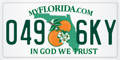 FL license plate 0496KY