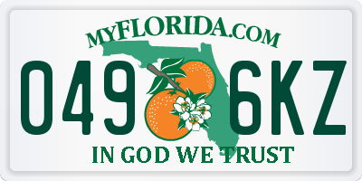 FL license plate 0496KZ