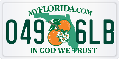 FL license plate 0496LB