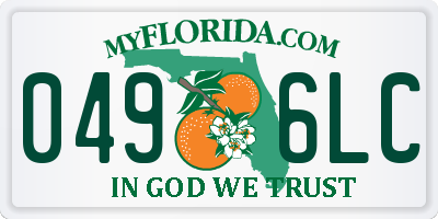 FL license plate 0496LC