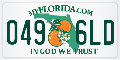 FL license plate 0496LD