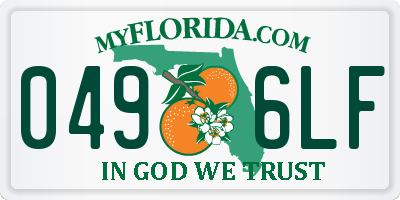 FL license plate 0496LF