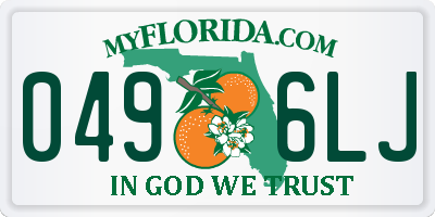 FL license plate 0496LJ