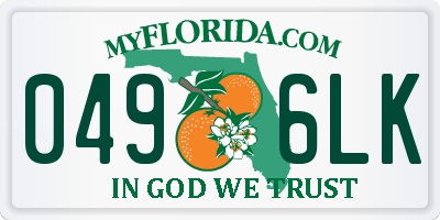 FL license plate 0496LK