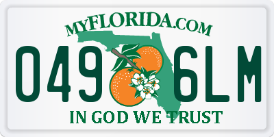FL license plate 0496LM