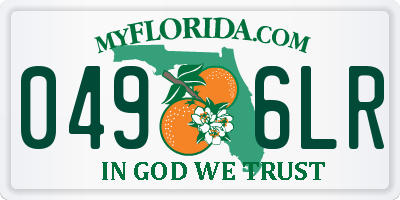 FL license plate 0496LR