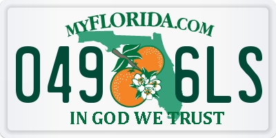 FL license plate 0496LS