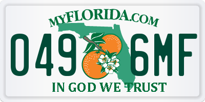 FL license plate 0496MF