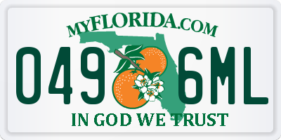 FL license plate 0496ML