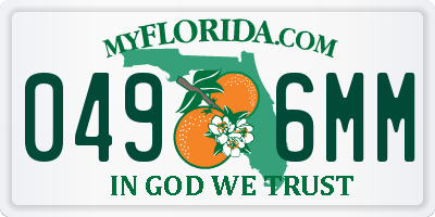 FL license plate 0496MM