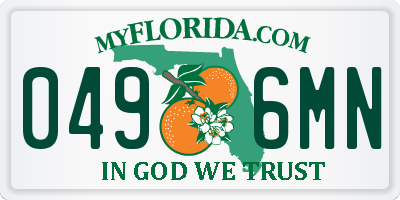 FL license plate 0496MN