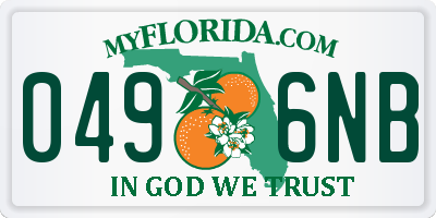 FL license plate 0496NB