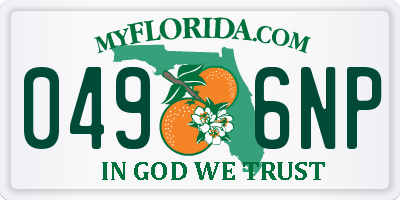 FL license plate 0496NP
