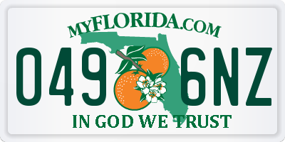 FL license plate 0496NZ