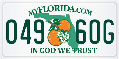FL license plate 0496OG