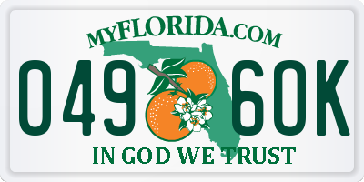 FL license plate 0496OK