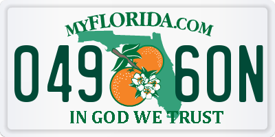 FL license plate 0496ON