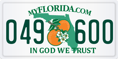 FL license plate 0496OO
