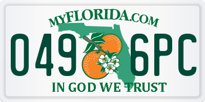 FL license plate 0496PC
