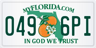 FL license plate 0496PI