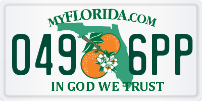 FL license plate 0496PP