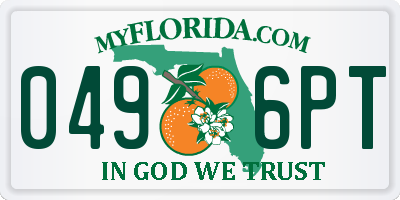 FL license plate 0496PT