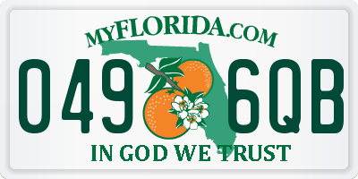 FL license plate 0496QB