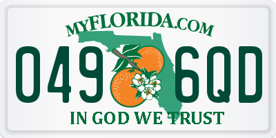 FL license plate 0496QD
