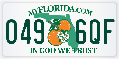 FL license plate 0496QF