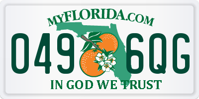FL license plate 0496QG