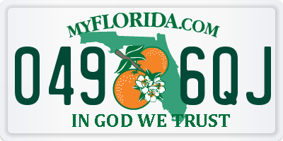 FL license plate 0496QJ