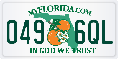 FL license plate 0496QL