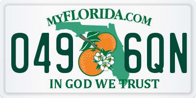 FL license plate 0496QN