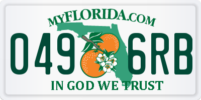 FL license plate 0496RB