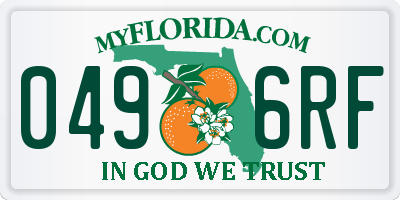 FL license plate 0496RF