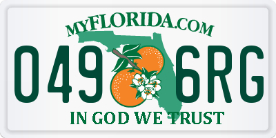FL license plate 0496RG