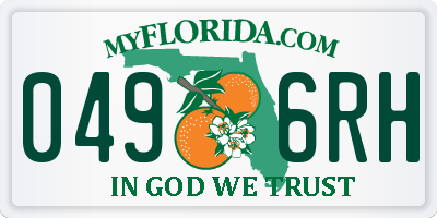FL license plate 0496RH