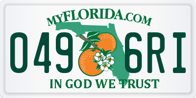 FL license plate 0496RI