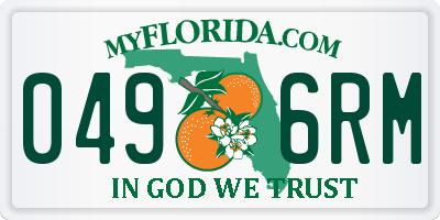 FL license plate 0496RM