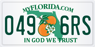 FL license plate 0496RS