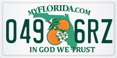 FL license plate 0496RZ