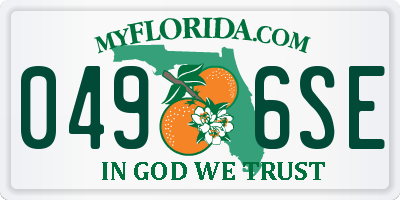 FL license plate 0496SE